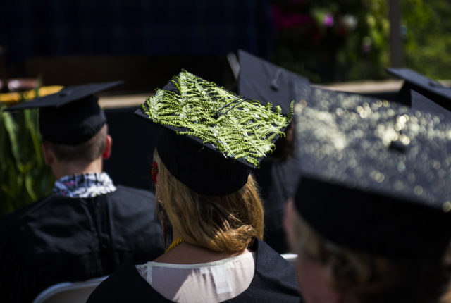 Mortarboard with ferns