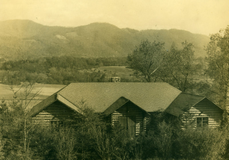 Archival image of the Log Cabin