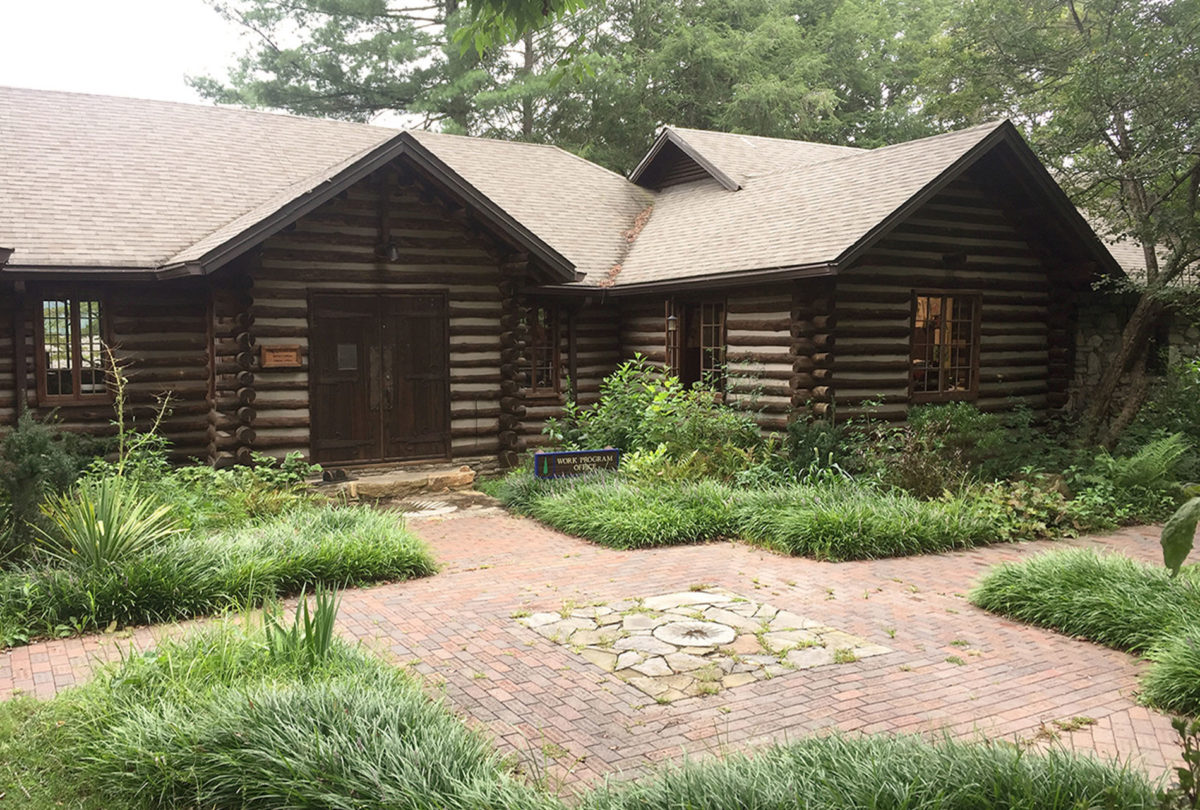the exterior of the Log Cabin