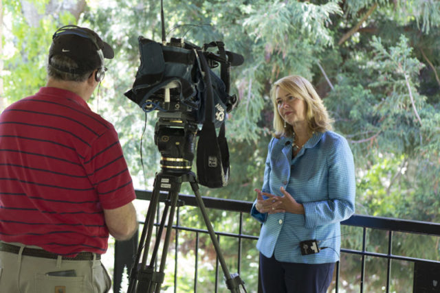 Incoming Warren Wilson College President Lynn Morton speaks with Bill Evans of WLOS ABC 13.