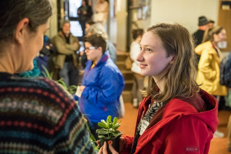 Accepted student at plant sale