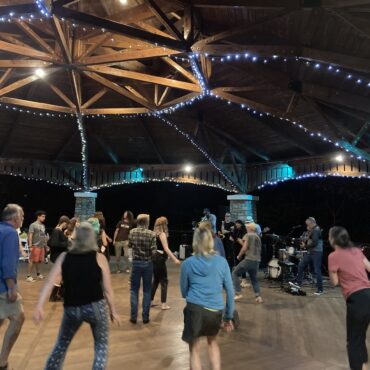 Families Dancing to live music in the pavilion