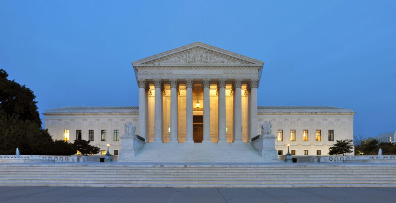 An image of the front of the U.S. Supreme Court.
